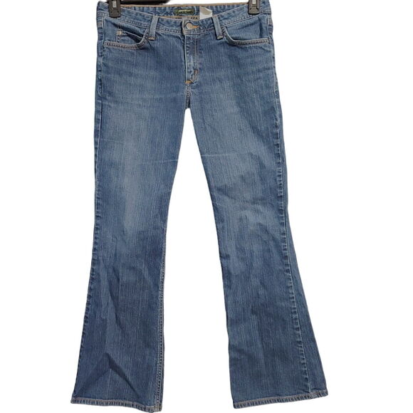 Eddie Bauer Womens Jeans Blue Size 8 Cotton Blend Classic Boot Cut Stretch - Picture 1 of 12